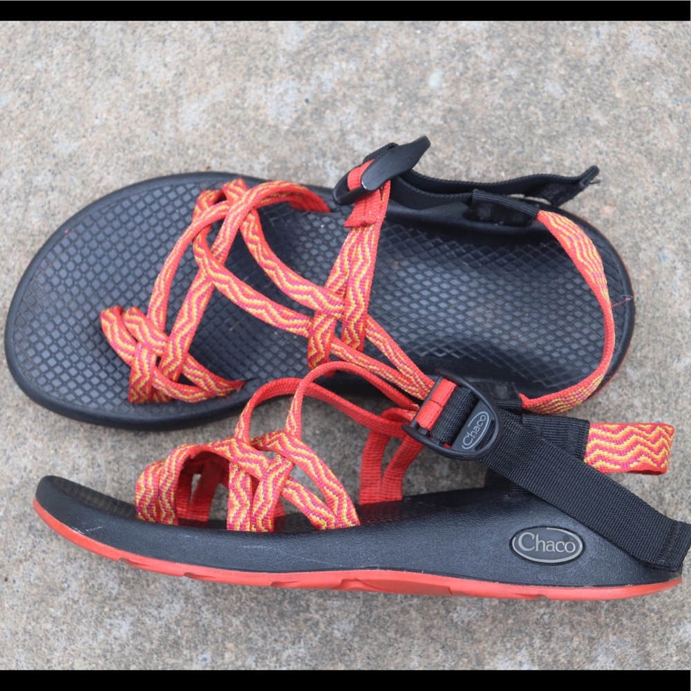 Orange Patterned Chaco Sandals